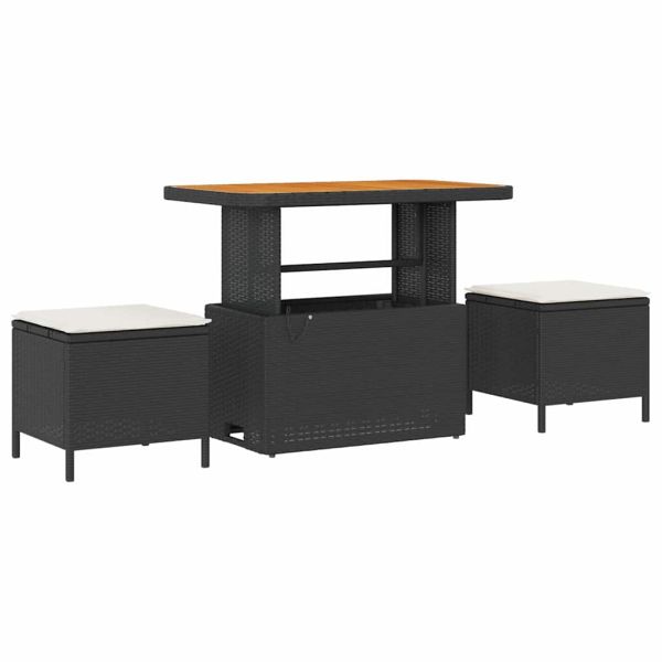 Градински Софа Комплект 17 pcs Черен и кремав полиратан