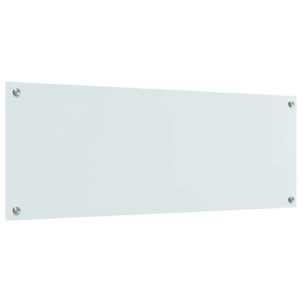Кухненски гръб 2 pcs Бяло 110 x 40 cm закалено стъкло