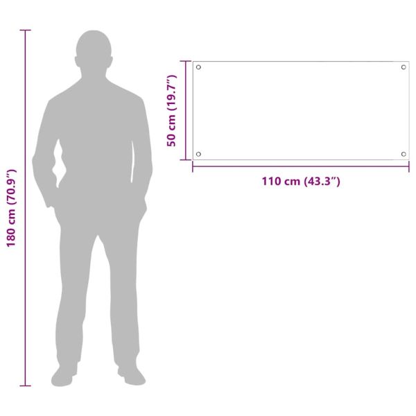 Кухненски гръб 2 pcs Бяло 110 x 50 cm закалено стъкло