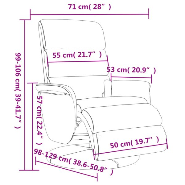 Масажен реклайнер стол с опора за крака, капучино, еко кожа