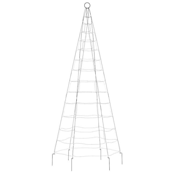 Коледна светеща елха на флагщок 200 LED синьо 180 см