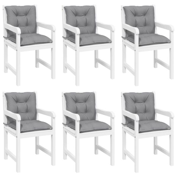 Възглавници за градински столове 6 бр сиви 100x50x7 см плат