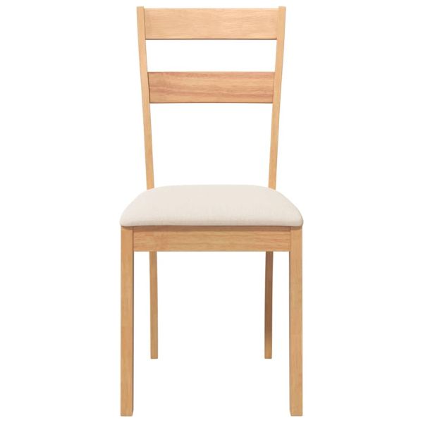 Трапезни столове с възглавници 2 бр Естествено масивно дърво