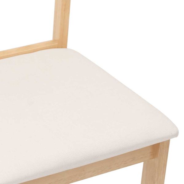 Трапезни столове с възглавници 2 бр Естествено масивно дърво