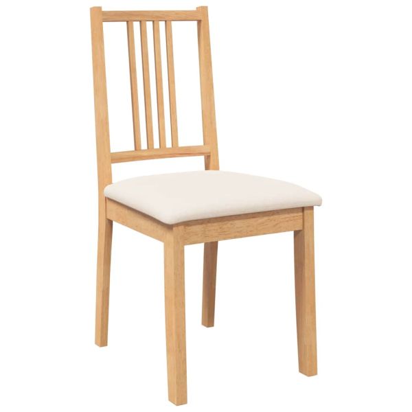 Трапезни столове с възглавници 2 бр Естествено масивно дърво