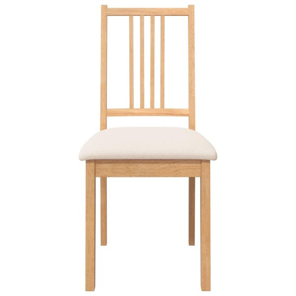 Трапезни столове с възглавници 2 бр Естествено масивно дърво