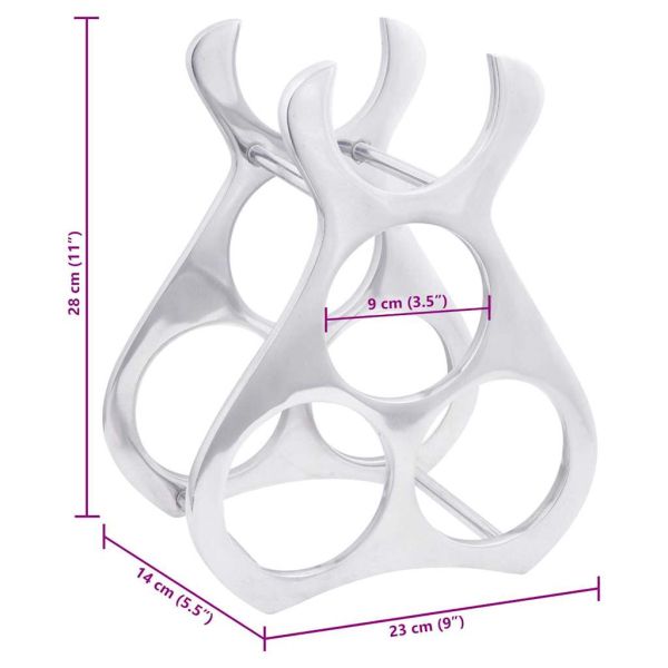 Винен рафт Сребрист 23 x 14 x 28 см Алуминий