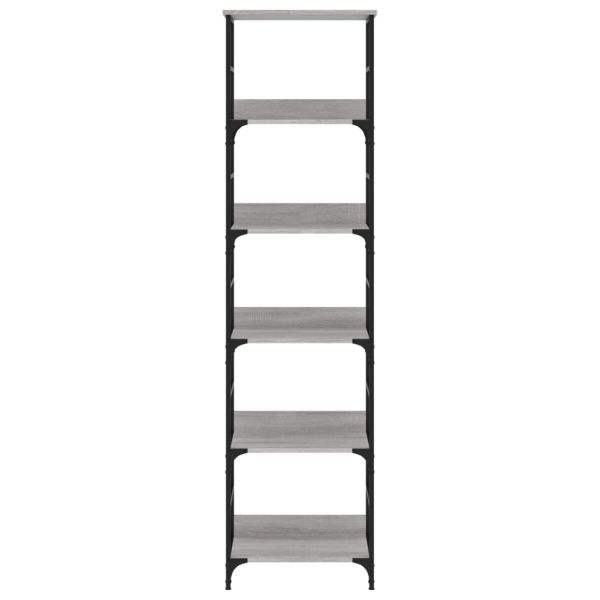 Етажерка за книги сив сонома 50x33x188,5 см инженерно дърво