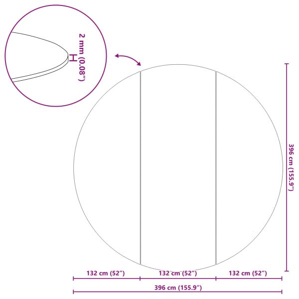 Покривало за дъното на басейна Черно Ø 396 cm Нетъкан текстил