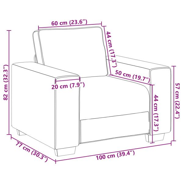 Диван Бежово 100 x 80 x 82 см Ленена смесена тъкан