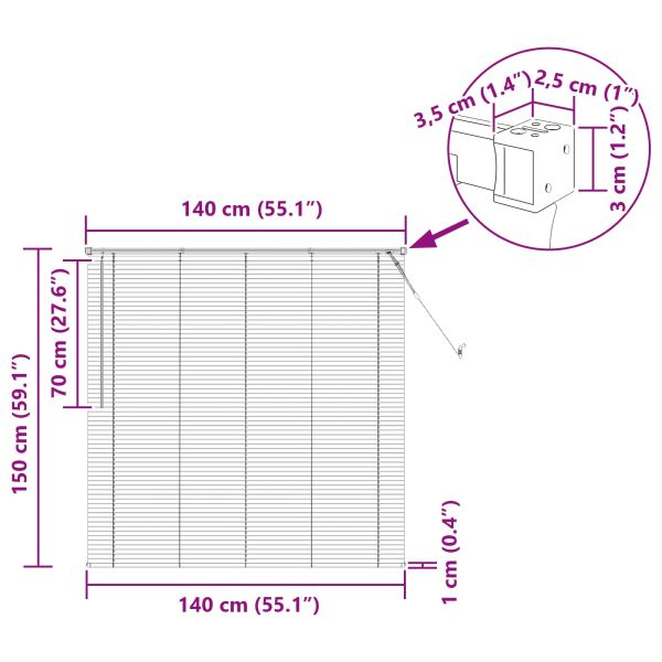 Венецианска щора Регулирума Черен 150 x 140 см ПВЦ