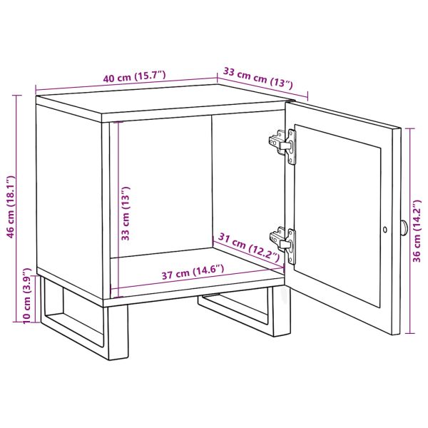 Нощен шкаф Естествен 40 x 33 x 46 см