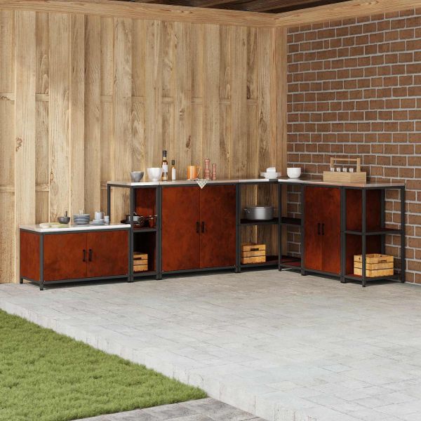 Съхранение в кухнята с рафт Ръждясало 60 x 50 x 92 см Стомана