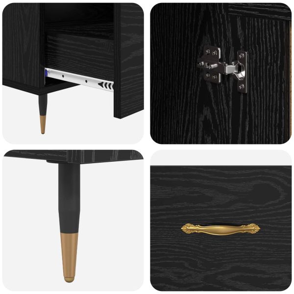 Висок шкаф Черния дъб 69,5 x 31 x 115 см Инженерно дърво