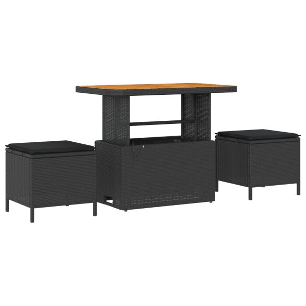 Градински Софа Комплект 9 pcs Черно 90 x 55 x 71 cm