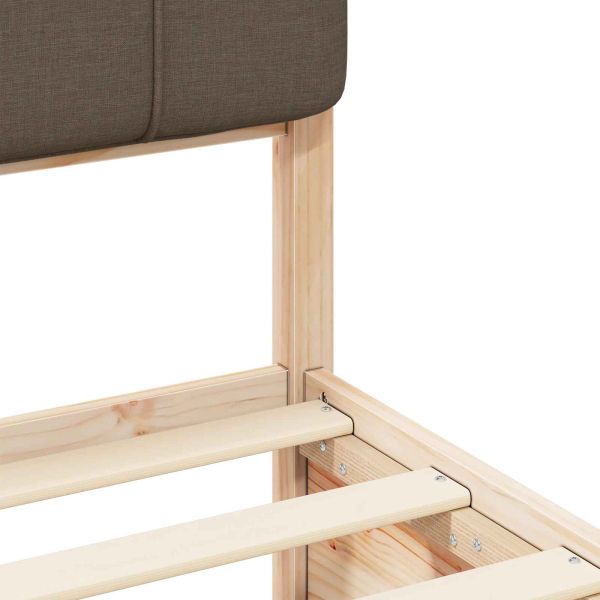 Леглова рамка с тапицирана гръбна част Таупе 120 x 200 cm