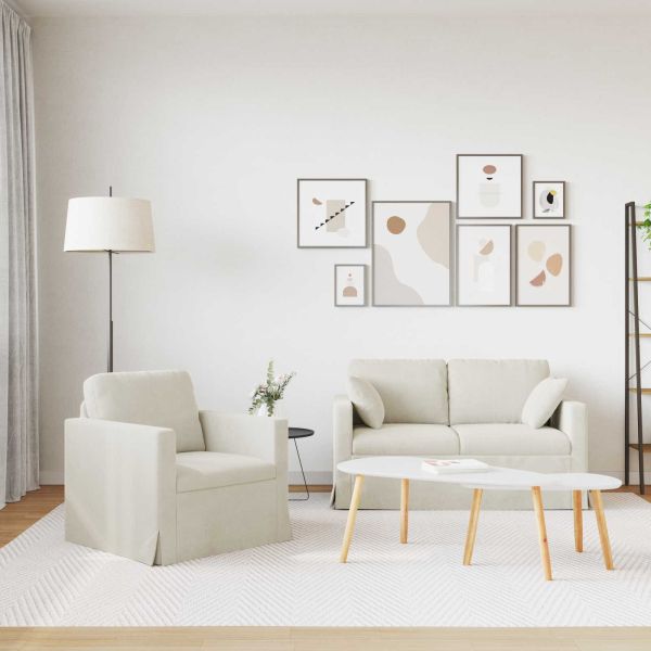 Комплект дивани 2 pcs Крем 138 x 78 x 80 см Кадифе