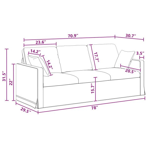Диван 2 pcs Тъмен сив 198 x 78 x 80 см Кадифе