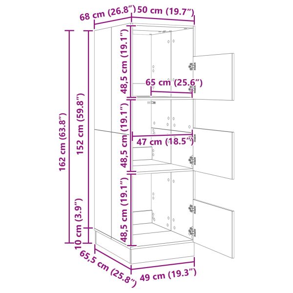 Мивка за пране със съхранение с врата Бяло Инженерно дърво