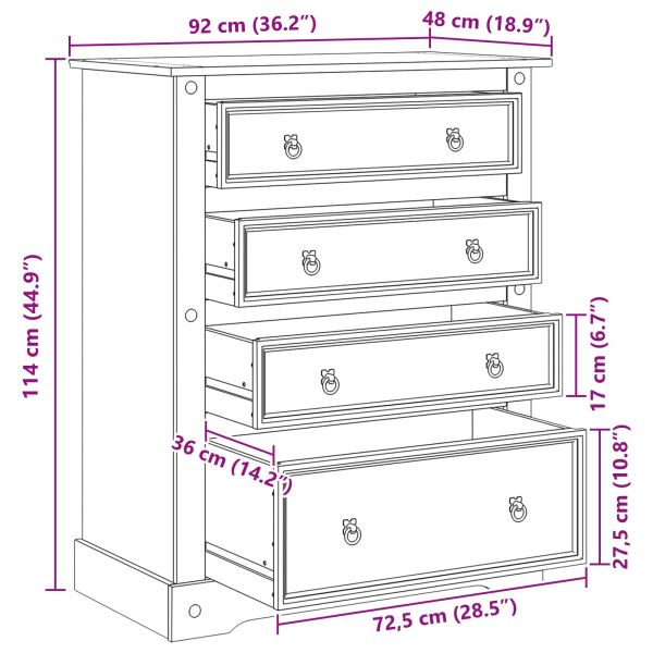 Сандъци за складиране Corona Бял 92 x 48 x 114 см Солиден бор