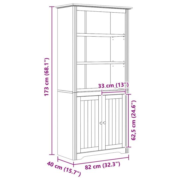 Библиотека BODO Меден кафяв 82 x 40 x 173 см Инженерно дърво