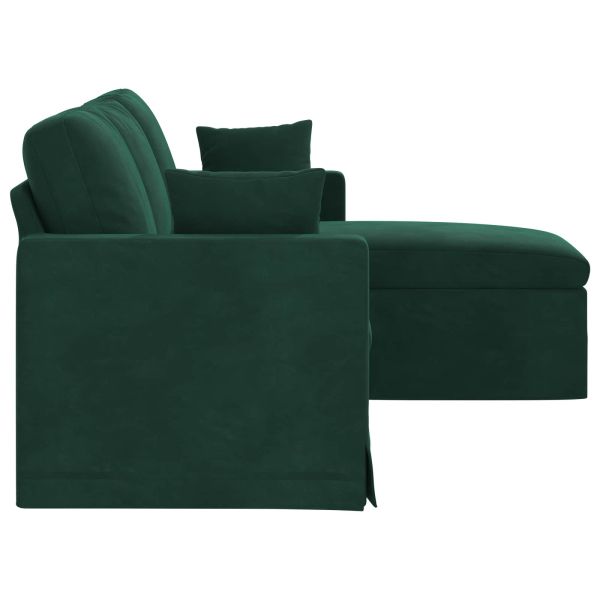 Диван Тъмен зелен 198 x 134 x 80 см Кадифе