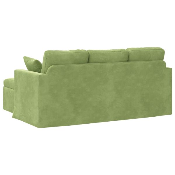 Диван Светло зелено 198 x 134 x 80 см Кадифе