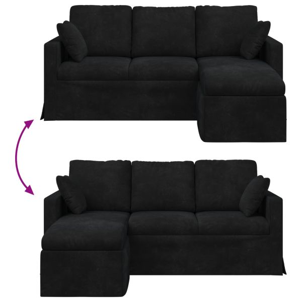 Диван Черно 198 x 134 x 80 см Кадифе