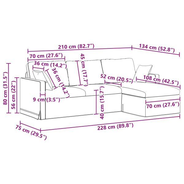Диван Синьо 198 x 134 x 80 см Кадифе