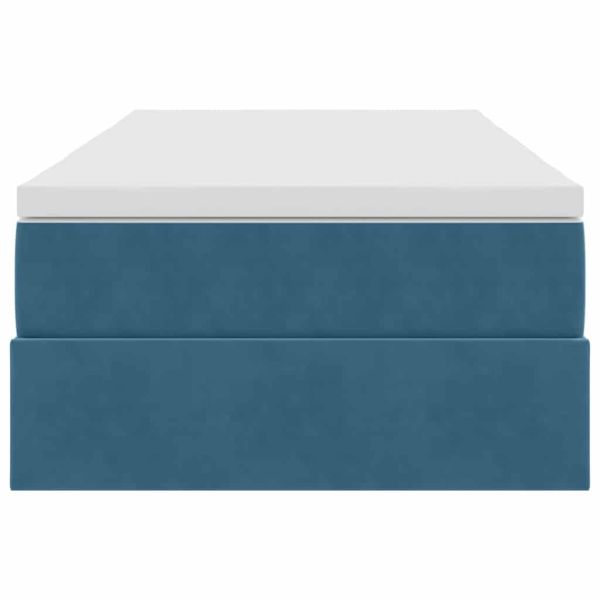 Легло с място за съхранение и матрак Тъмен син 90 x 200 cm