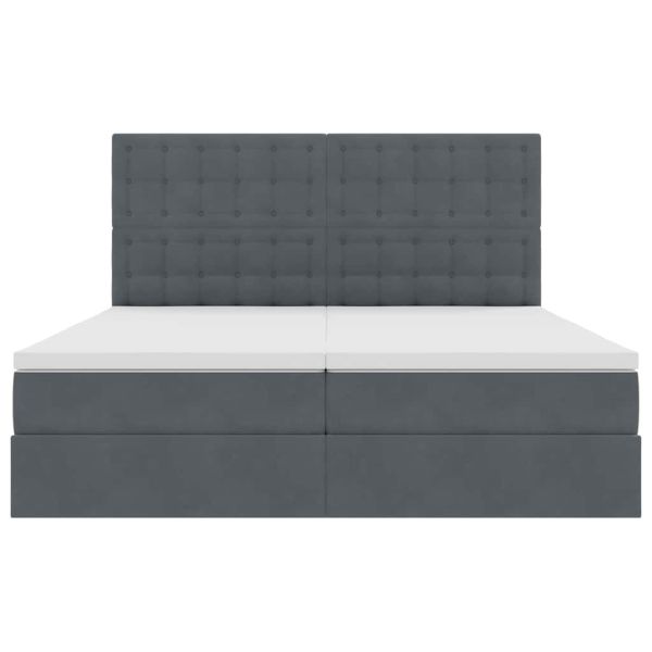 Легло с място за съхранение Тъмен сив 200 x 200 cm Кадифе