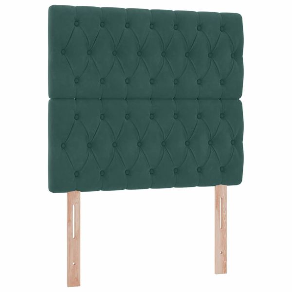 Легло с място за съхранение и LED с LED Тъмен зелен 90 x 200 cm