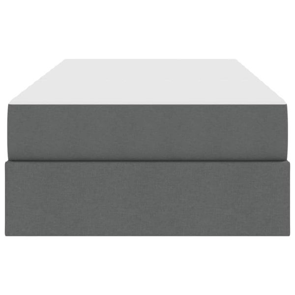 Легло с място за съхранение и матрак Тъмен сив 90 x 190 cm