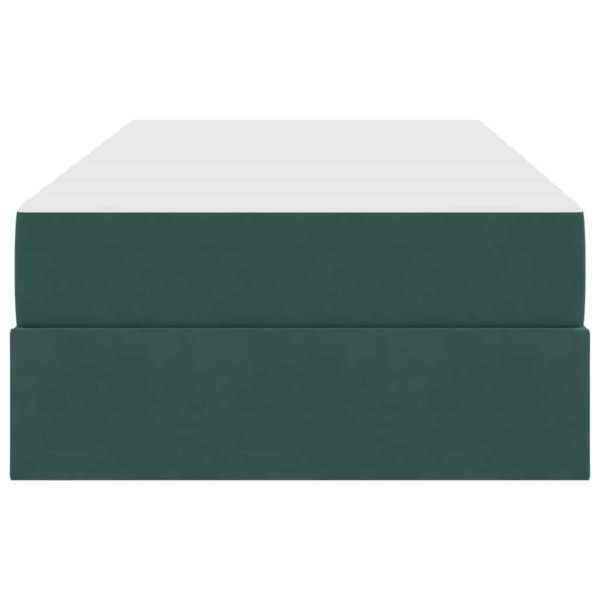 Легло с място за съхранение и матрак Тъмен зелен 90 x 190 cm