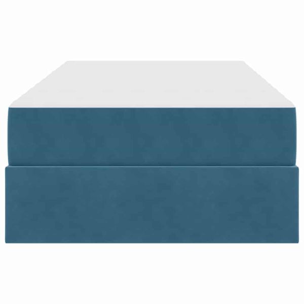 Легло с място за съхранение и матрак Тъмен син 90 x 200 cm