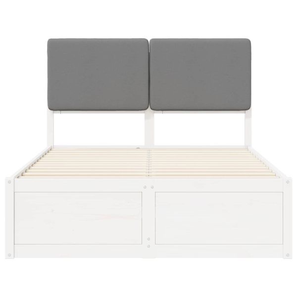 Леглова рамка с тапицирана гръбна част Светлосиво 120 x 200 cm