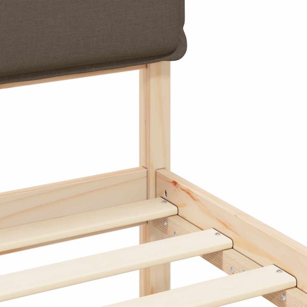 Леглова рамка с тапицирана гръбна част Таупе 200 x 200 cm