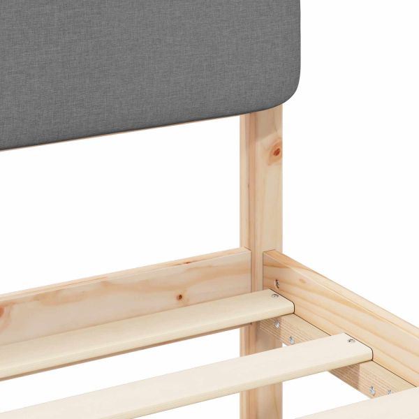 Леглова рамка с тапицирана гръбна част Светлосиво 200 x 200 cm