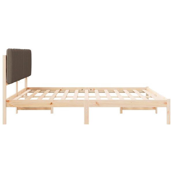 Леглова рамка с тапицирана гръбна част Таупе 200 x 200 cm