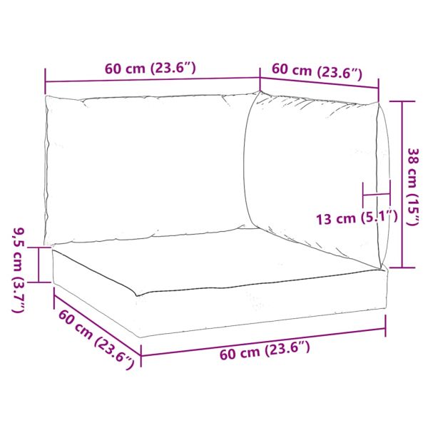Палетни възглавници, 3 бр, таупе, Оксфорд плат