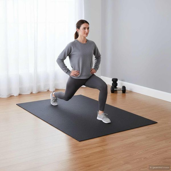 Мат за спортна защита Черно 183 x 122 x 0,6 см ПВЦ