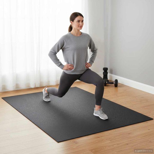 Мат за спортна защита Черно 243 x 152 x 0,6 см ПВЦ