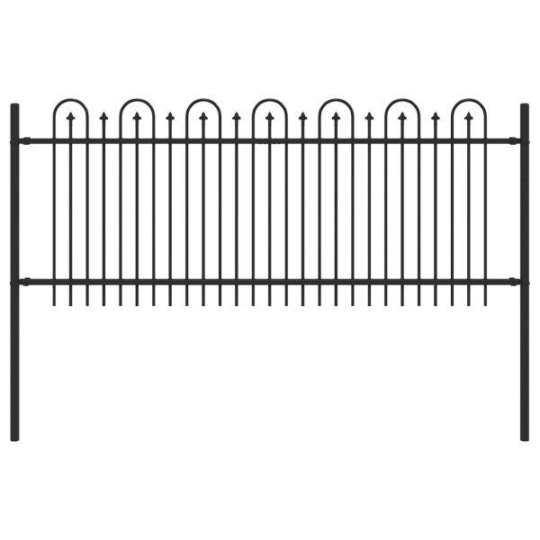 Аркова ограда с колче Черно 200 x 130 см