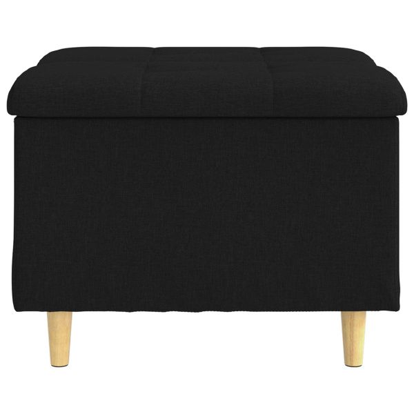 Табуретка с място за съхранение Черен 60 x 60 x 45 cm текстил