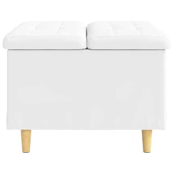 Табуретка с място за съхранение Бял 60 x 60 x 45 cm Изкуствена