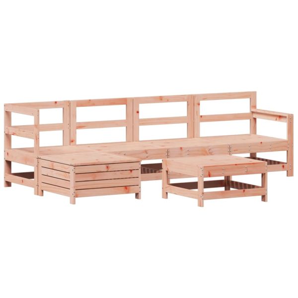 Градински комплект диван от 6 части, дугласка ела масив