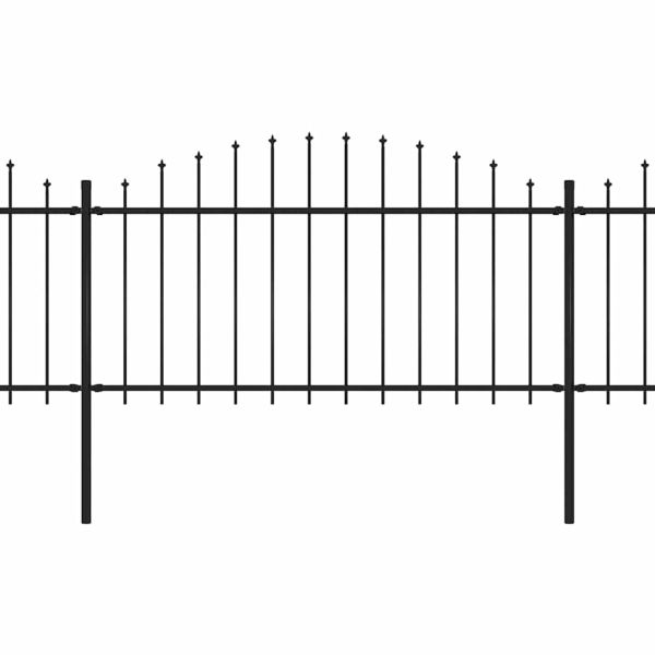 Градинска ограда с връх тип „копие“, стомана, 1781,5x150 см, черна