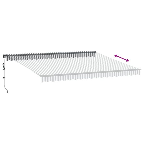 Автоматично прибираща се тента с LED антрацит и бял 450x350 см