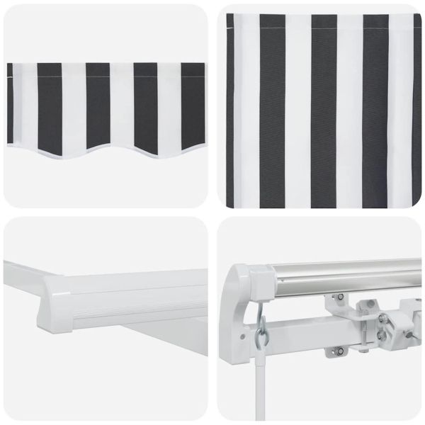 Ръчно прибираща се тента, антрацит и бял, 450x300 см