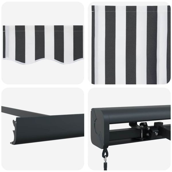 Прибираща се тента антрацит и бял 4,5x3 м плат и алуминий